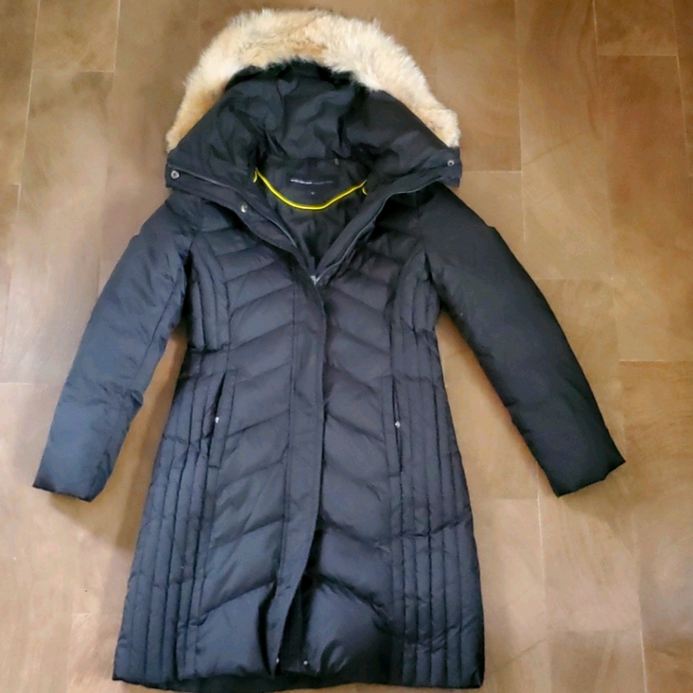 Women's Andrew Marc Fur Hooded Puffy Jacket